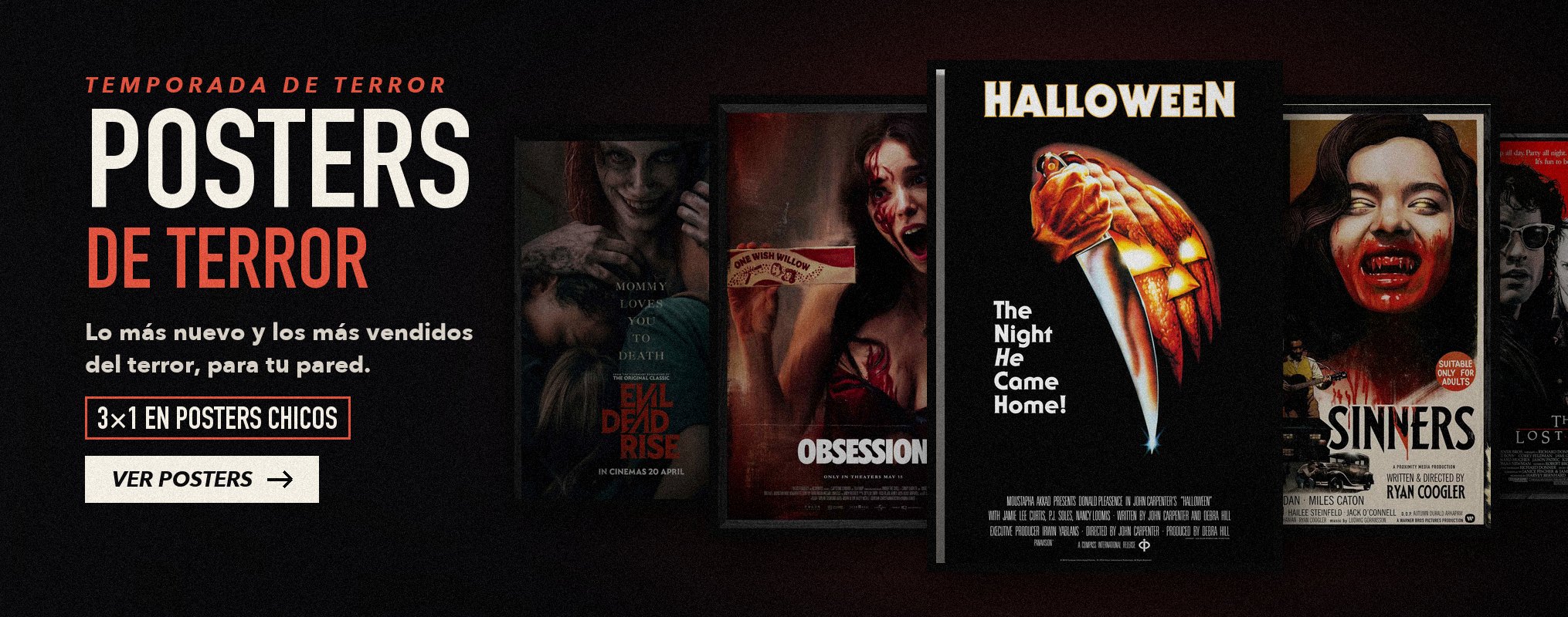 Posters de terror — 3×1 en posters chicos